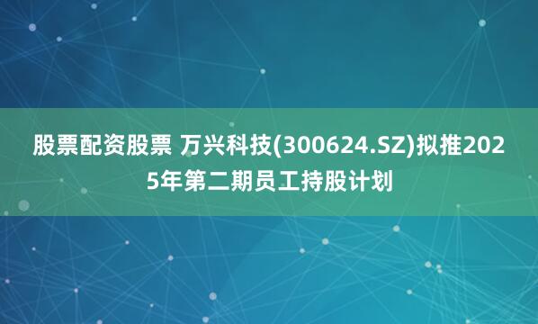 股票配资股票 万兴科技(300624.SZ)拟推2025年第二期员工持股计划